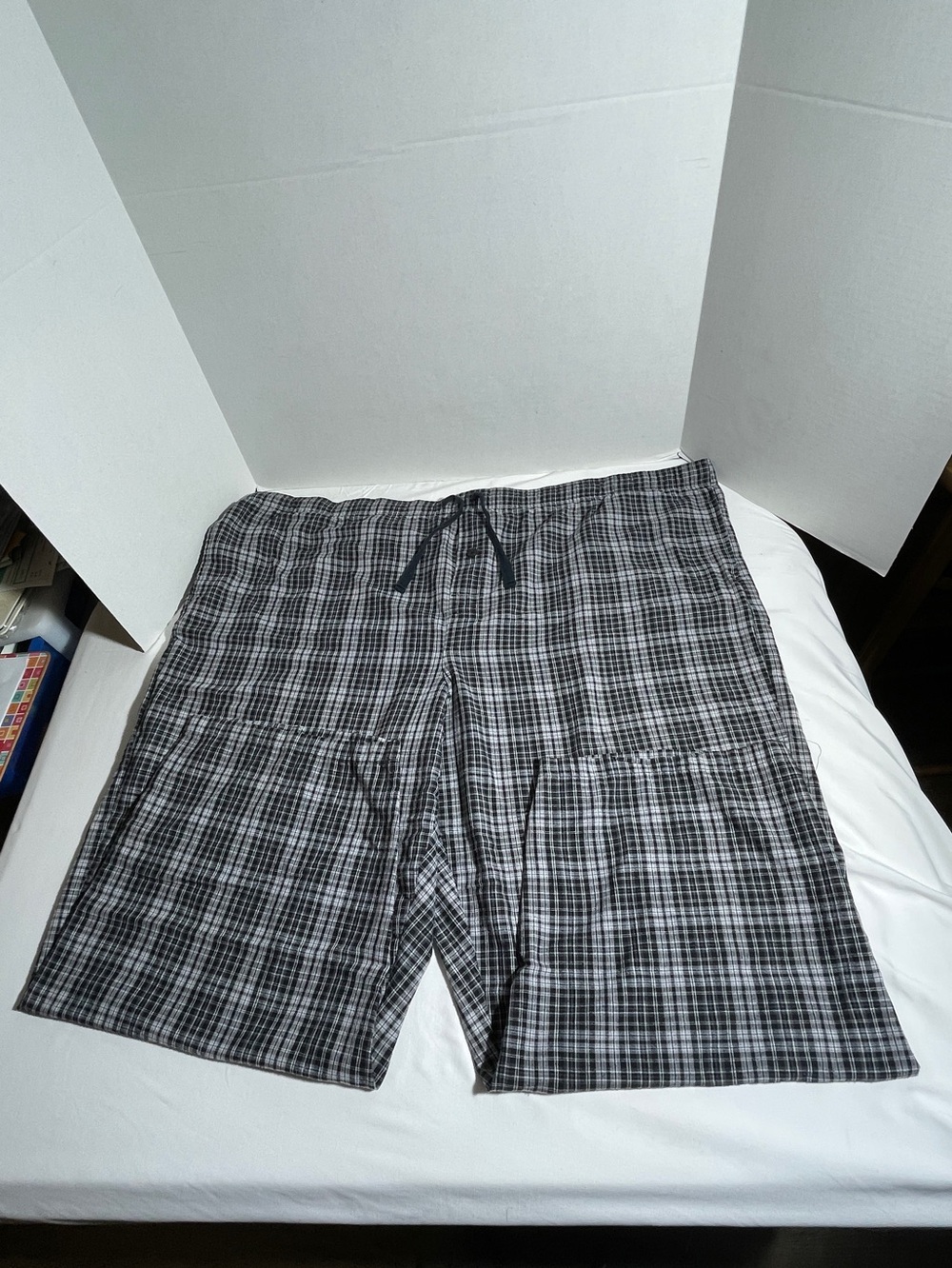 Basic Editions Men's? 2xl Sleep Pants Gray/Black Plaid